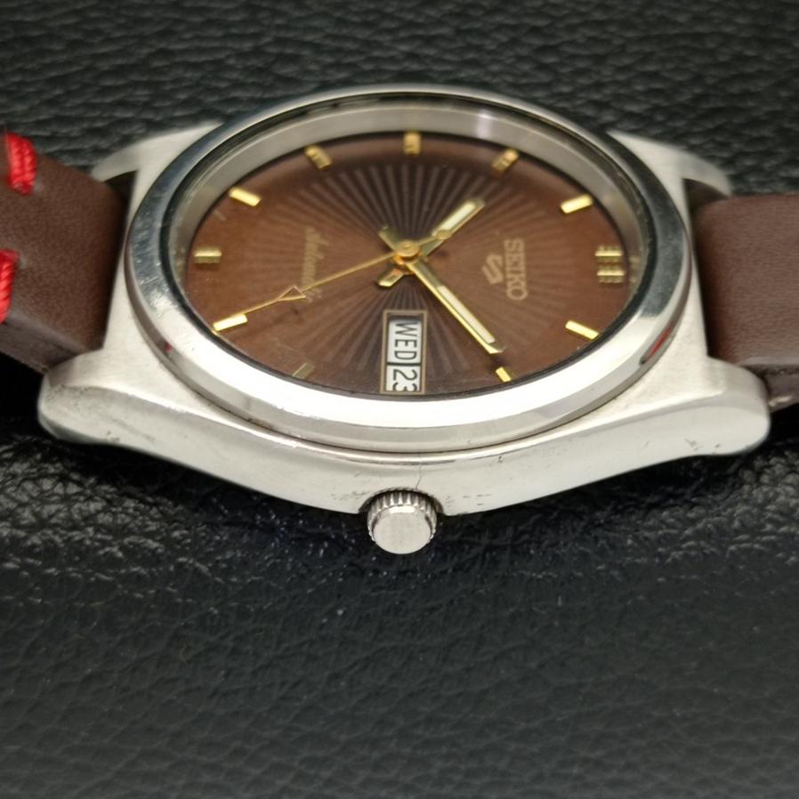 Б/У SEIKO 5 AUTO 6309B ЯПОНИЯ МУЖСКИЕ D/D КОРИЧНЕВЫЕ ЧАСЫ 608a-a315117-2
