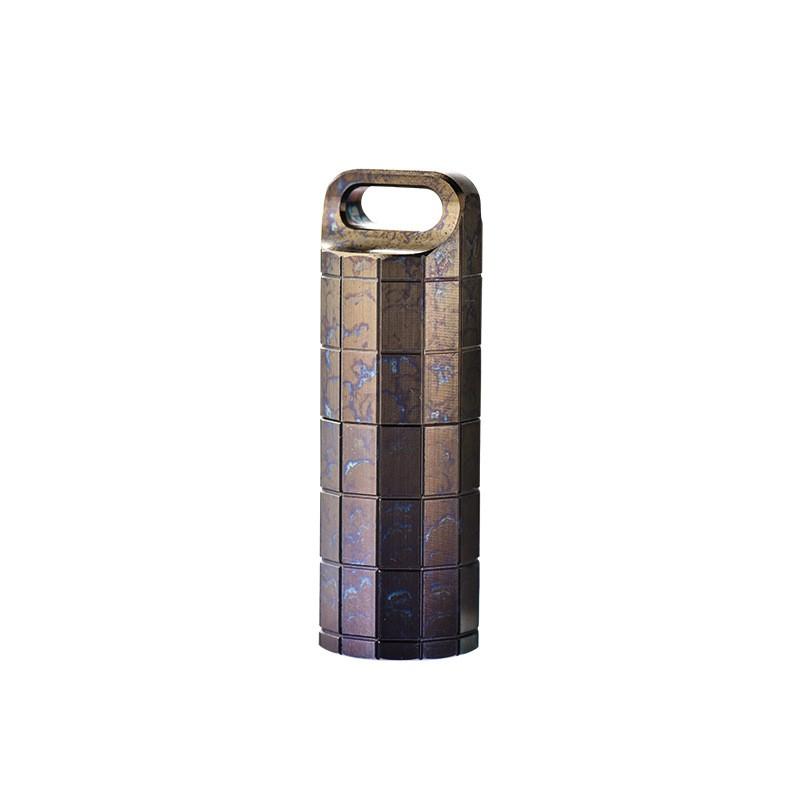 Titanium Alloy Portable Pill Case Mini Medicine Bottle Airtight Container With Lighter Shell Option