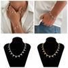 Geometric Rivet Spike Necklace Irregular Shark Teeth Pendant Bracelet Men Clavicle Chain  Daily