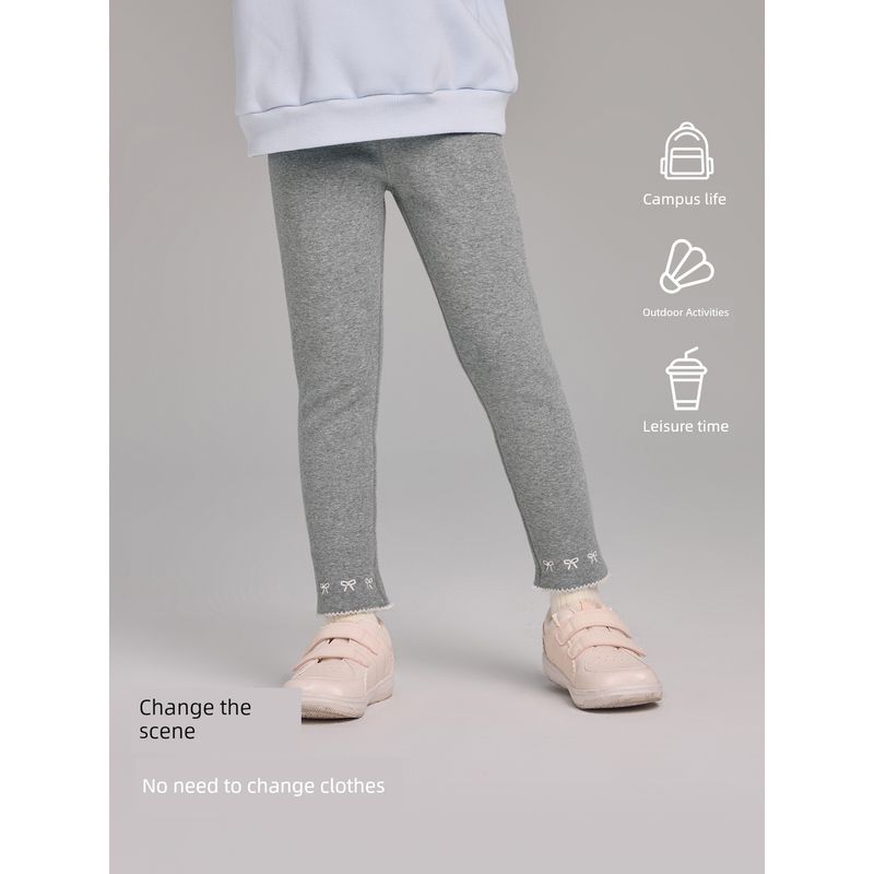 David Bella Girls' Fleece-Lined Leggings Children's Knitted Pants 2026 New Winter Black Tight Fleece Pants for Girls