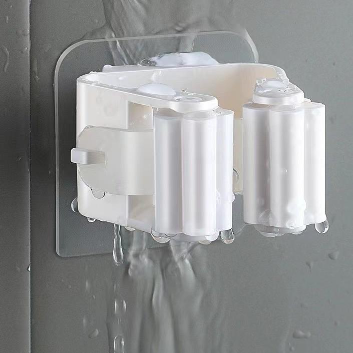 Настенный держатель для швабры и щетки без перфоратора для ванной комнаты и туалета