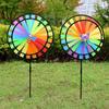 Double Layer Colorful Wheel Windmill Wind Spinner Kids Toys Garden Yard Decor