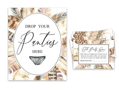 Inkdotpot Белый Сбросьте Ваши Трусики Девичник Игра Трусики Перья Свадебный Душ Игра 1 Знак 30 Размер