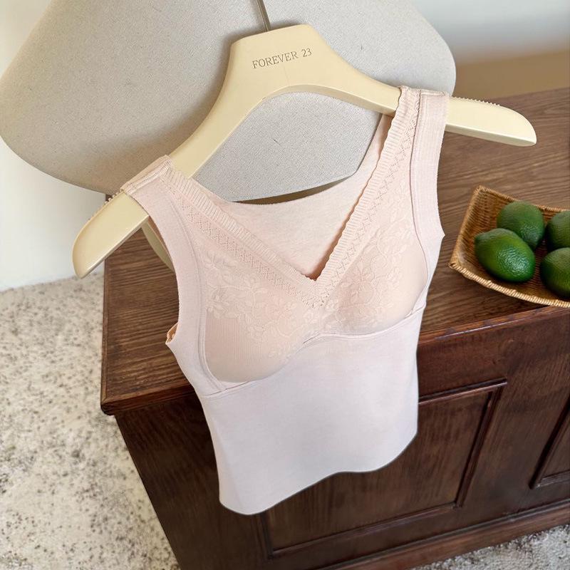 «Утепленный жилет из лиоцелла и шерсти с французским кружевом и нагрудной накладкой – теплый и плотный для осени/зимы»