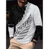 Men's Fashionable Casual Long Sleeved T-shirt with Round Neck and Random Printing Suitable for All Seasons