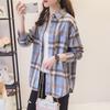 Осенние клетчатые рубашки, женские блузки и свободная клетчатая женская одежда с длинными рукавами