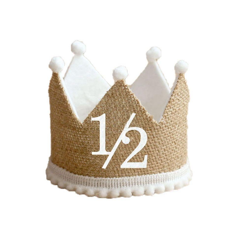 Supplies with Elastic Strap Baby Decor Anniversary Cap Burlap Crown Hat Baby Birthday Party Hat