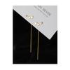 2022 Trend Korean Long Wire Tassel Thread Chain Climb Star Heart Beads Pendants Dangle Drop Earrings Straight Hanging Earings