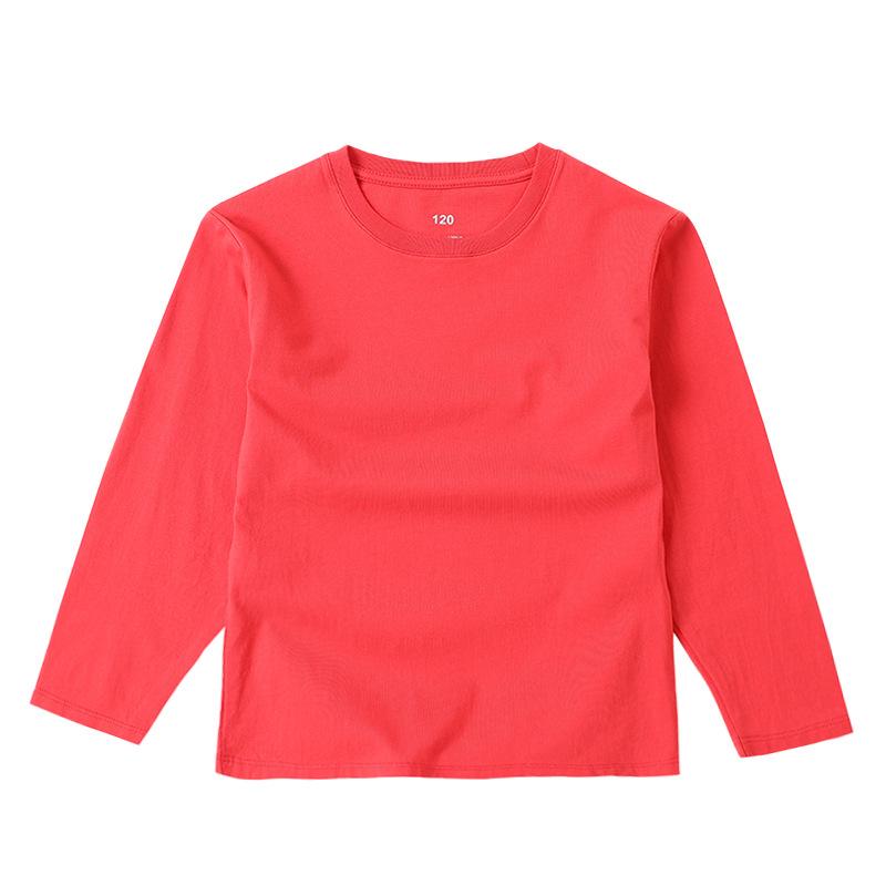 Kids' Pure Cotton Long Sleeve T-Shirt - Unisex, Round Neck, Perfect for Autumn