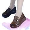 Retro Single Shoes Women's 2025 Spring New Loafers Platform British Style Round Head Comfortable Muffin Sole Mother Leather Shoes