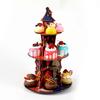 Halloween Cupcake Stand 3 Tier Pumpkin Cardboard Stand Towel Halloween Dessert Serving Tray Holder Spooky Party Decoration