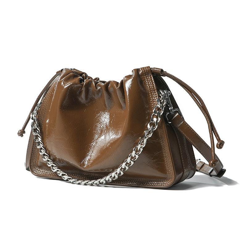 Лучшая кожаная сумка Crossbody Bucket Bag Drawstring Cloud Single-shoulder Crossbody Bag