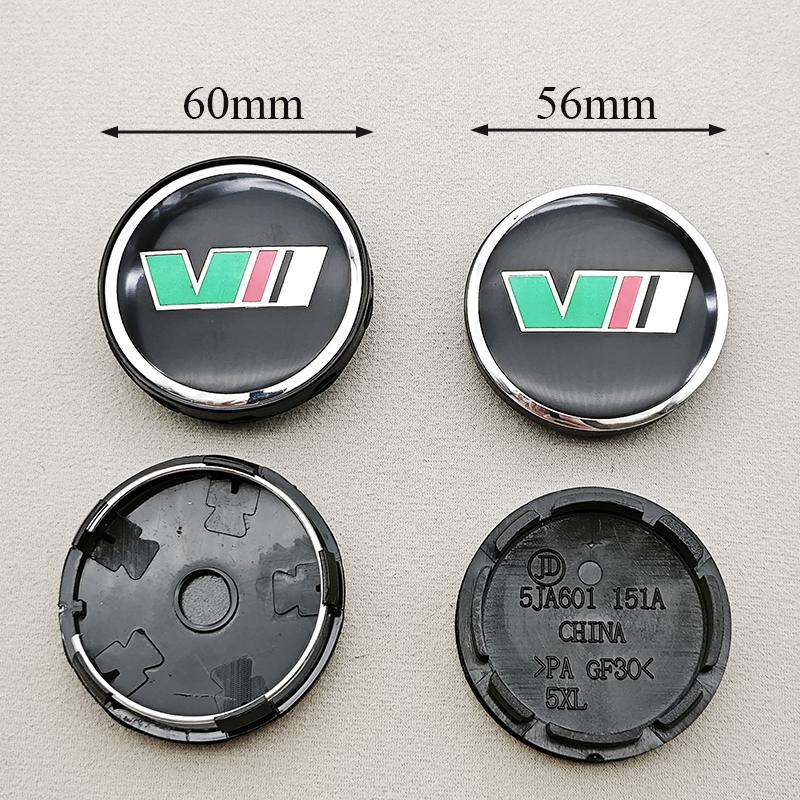 DDWO5 4Pcs 56/60mm Car Wheel Hub Caps Cover Rim Logo V Badge For Skoda fabia octavia Rapid kodiaq superb 3 A4 A5 Mk3 karoq Accessories