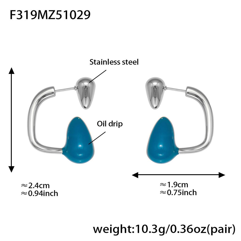 Exquisite Trendy Flowing Drip Oil Rubber Plug Earrings, Simple and Versatile, Fashionable Temperament, Personalized Earrings and Earrings