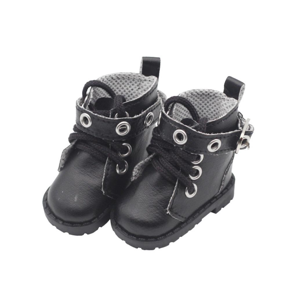 1 Pair Casual Wear Doll PU Leather Shoes Lightweight 20cm Doll Leather Boots DIY Doll