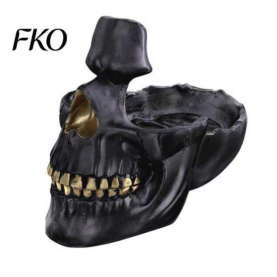 Cool Skull Gift Idea Resin Multifunctional Storage Tray, Gothic Eyeglasses Holder Jewelry Organizer for Creative Sculpture Keys Coins Trinkets,