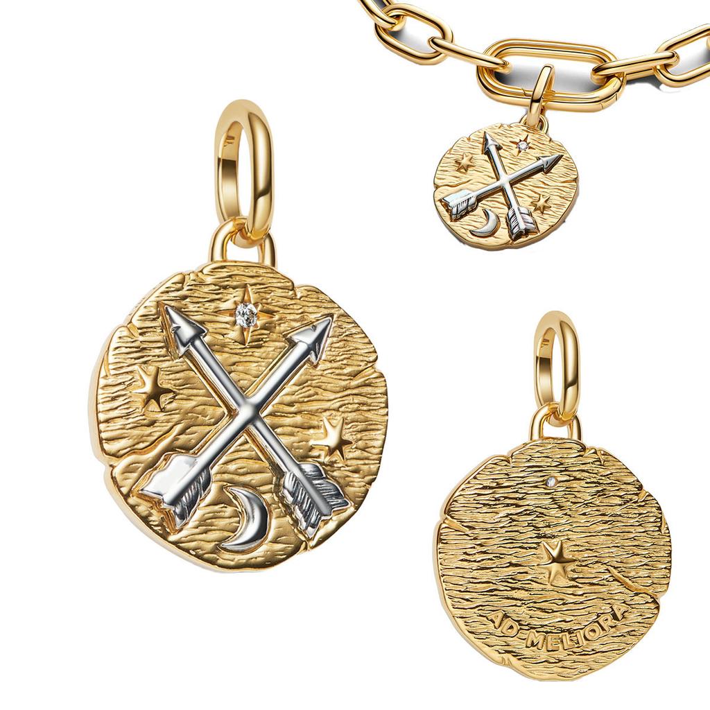 Аутентичные медные золотистые круглые шармы Лошадь Лев Замок бусины Браслеты Ожерелье Женские Рождество Хэллоуин DIY Подарок