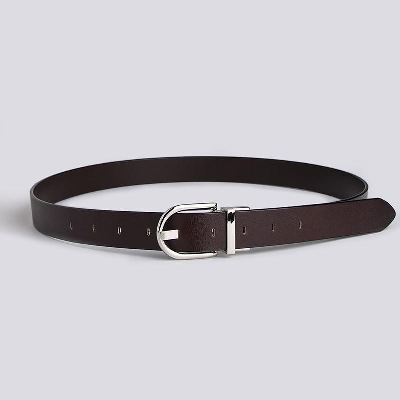 Twolayer Cowhide Ladies Belt With Alloy Closure For Formal Office And Business Outfits