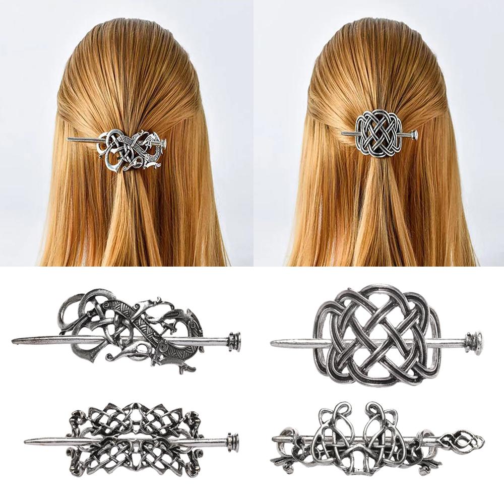 Hair Accessories Barrette Knot Metal Hair Stick Hair Slide Celtic Hairpins Viking Hair Clips