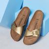 Klapki damskie Birkenstock Madrid Birko-Flor Gold narrow wąskie złote (1016107)