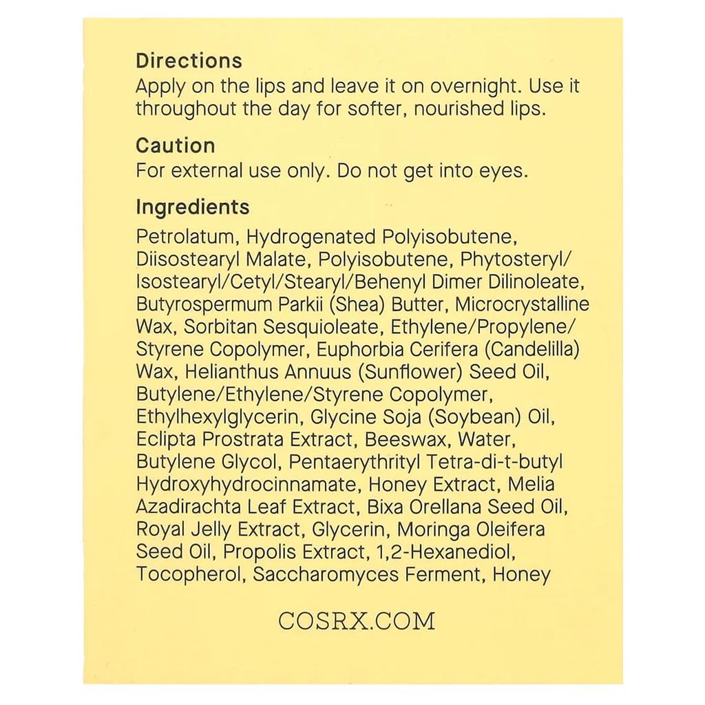 COSRX Lip Sleep, Прополисная ночная маска для губ, 20 г (0.7oz)