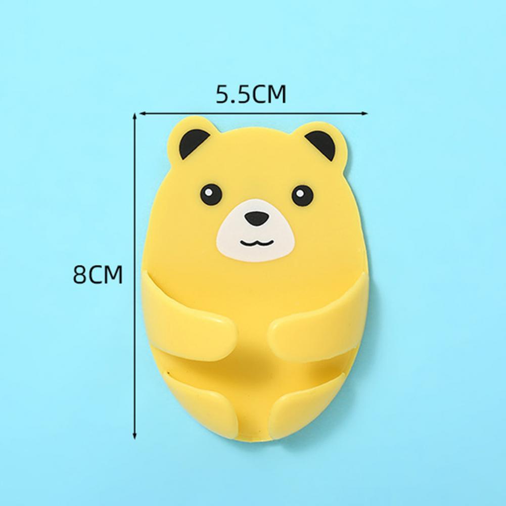 4Pcs Wall Storage Hook Bear Plug Bracket Punch-free Power Plug Socket Holder Kitchen Stealth Hook Wall Adhesive Hanger Bathroom