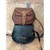 Vintage Saddle Leather Messenger Shoulder Crossbody Handmade Leather Bag Choose Black/Brown