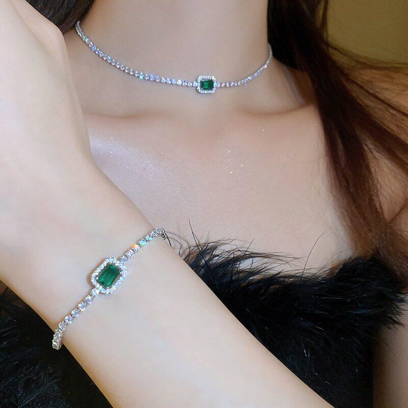 Роскошный браслет из циркона, модное женское квадратное ожерелье из циркона, регулируемый браслет, вечерние ювелирные изделия, подарки