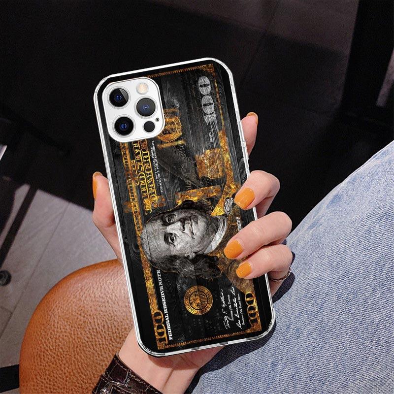 Банкнота Доллар Наличные Деньги Чехол для Телефона для Iphone 17 Air 16 11 12 13 Mini 14 Plus 15 Pro Max 7 8E SE 2020 16ProMax Чехол для Телефона Co