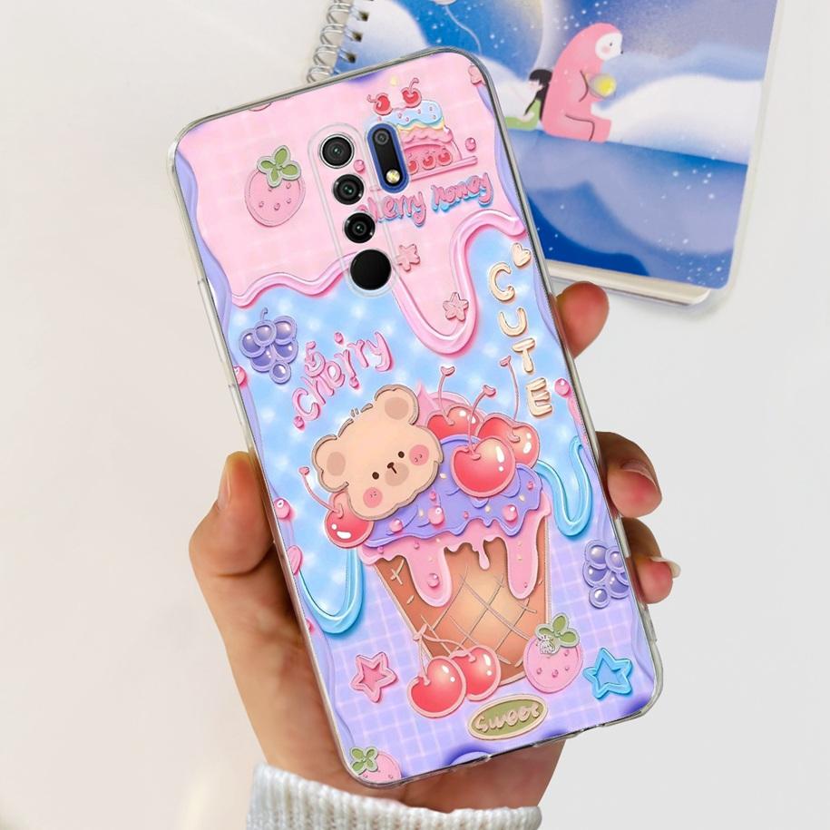 For Xiaomi Redmi 9 Case 6.53" Cover For Redmi 9 Flower Butterfly Transparent Silicone Soft Phone Covers For Redmi 9 Prime Bumper
