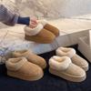 Простые утепленные ботинки на толстой подошве, увеличивающие рост, теплые и удобные, универсальные, для женской осени и зимы, новые модные ретро хлопковые туфли