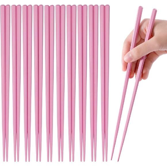 10 Pairs Fiberglass Chopsticks Non-Slip Tips, Dishwasher Safe & Reble Japanese Korean Chopsticks for Sushi Ramen, 9.63 inch/24.5cm Chop Sticks for