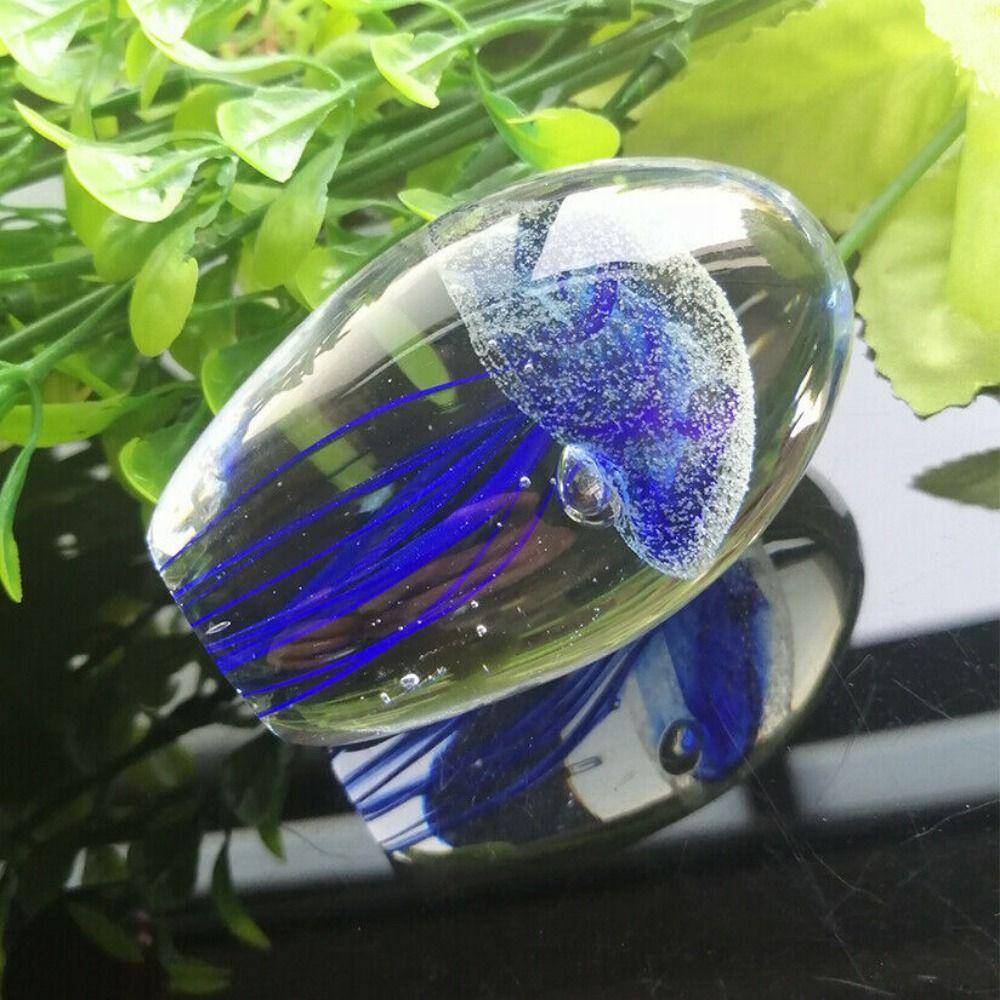 Craft Jellyfish Figurines Crystal Glass Craft Paperweight Table Ornaments Table Top Decor
