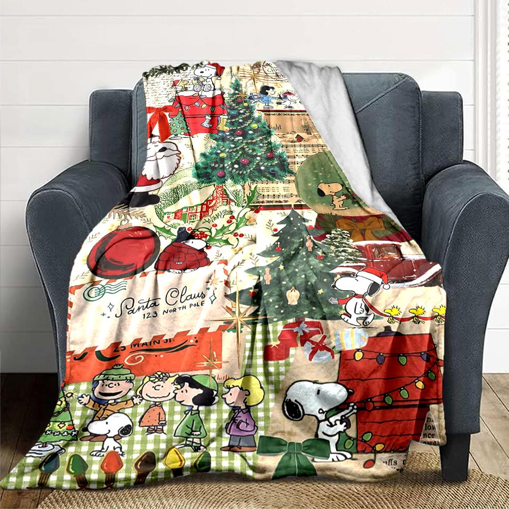 Snoopy'S Christmas Collage Blanket Soft Throw Blanket For Home Bedroom Bed Sofa Travel Office Solid Christmas Blanket