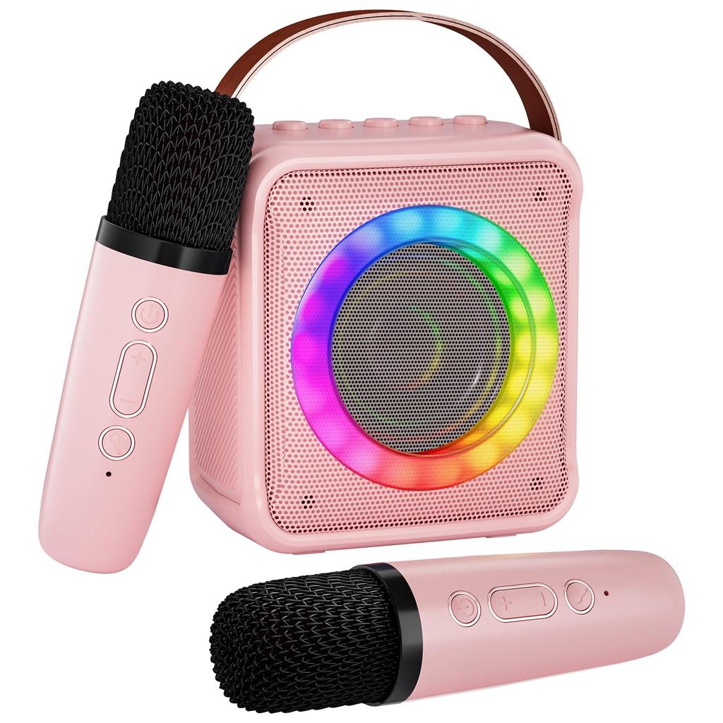 Verkstar Karaoke Set, Mini Karaoke Microphone, Bluetooth 5.0 Wireless Microphone, 2-Piece Set, Home Karaoke Speaker, KTV, Vocal Cancellation, USBTF