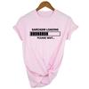 Sarcasm Loading Please Wait Letter Print Light Colors T Shirt Round Neck Casual Graphic Tees Women