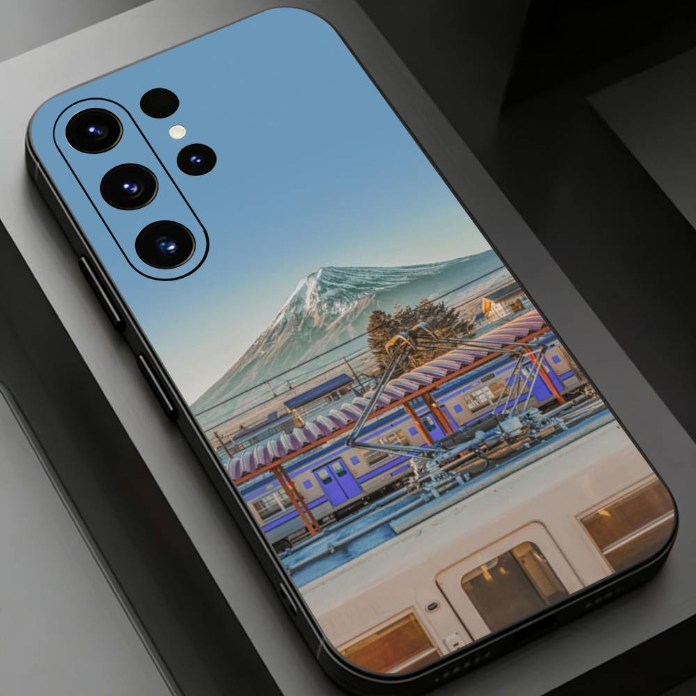 Ретро японский винтажный чехол с поездом для Samsung Galaxy S24,25,26,23 22,21,S20 Plus Ultra FE мягкие чехлы fundas