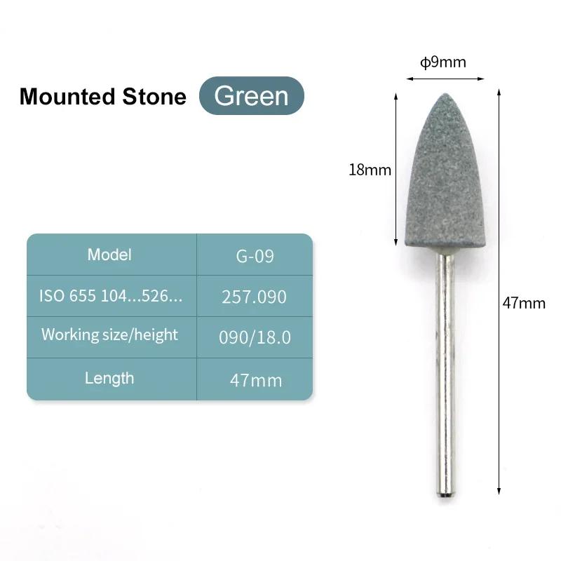 10 шт. Насадки для шлифовки камня 2,35 мм Контуры Керамические зеленые камни Шлифовальный полировальный камень Зеленый камень для полировки HP Сверла