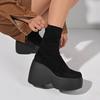 Fashion Tiny Heightened Skinny Boots 2025 Autumn Winter Women Trifle Platform Super High Heels Block Heel Short Sock Boots