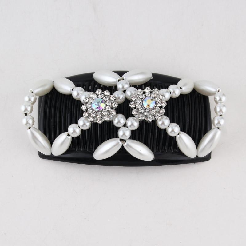 1/2/3 шт. Волшебные гребни для волос с бусинами, эластичные гребни для волос с бусинами, двухсторонние зажимы, гребни для волос для женщин и девочек, аксессуары для укладки волос своими руками