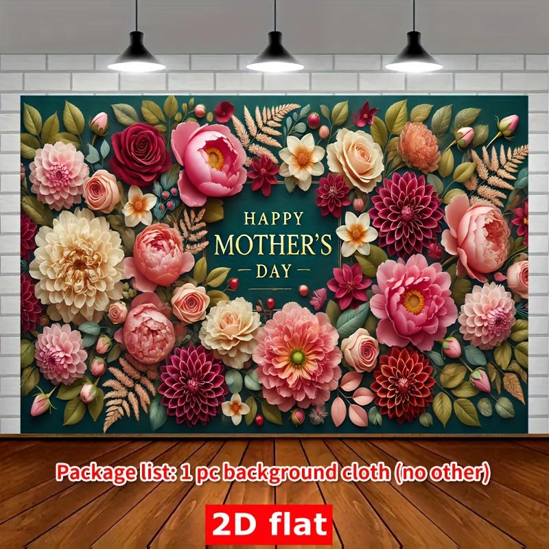 Pink floral balloons romantic mother's day customizable banner background birthday party decoration holiday celebrationbackgroud6