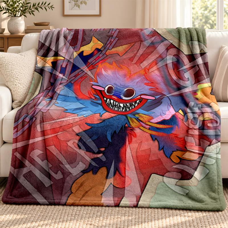 Poppy Playtime blanket Flannel Blanket Soft Cozy Plush Throw for Sofa Bed Lightweight Home Decoration Outdoor camping