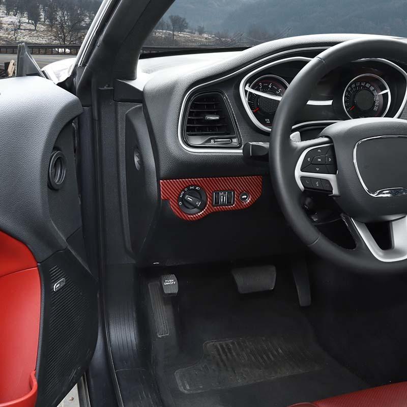 Наклейки-декоративные накладки на панель переключателя фар для Dodge Challenger 2015 и новее, для Charger 2010 и новее, ABS, аксессуары для интерьера