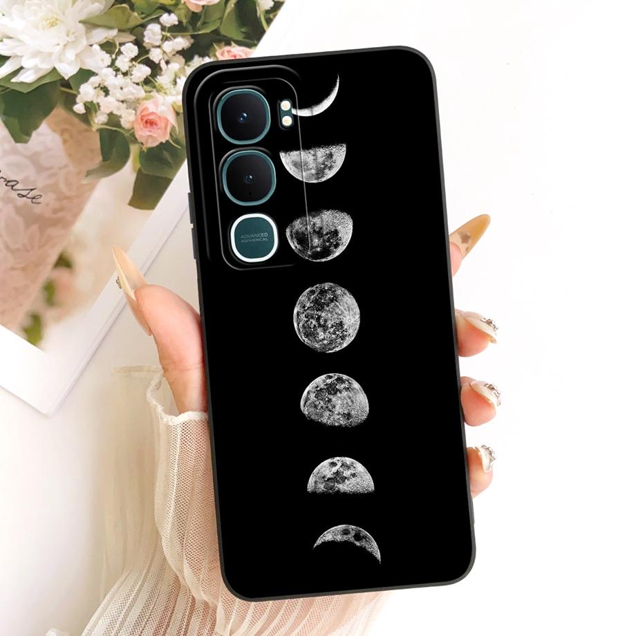 For Vivo Y31 2025 V2125 Vivo Y21D Phone Case Soft TPU Camera Protection Bumper Capa Marble Sun Moon Night Aesthetic Cover Coque