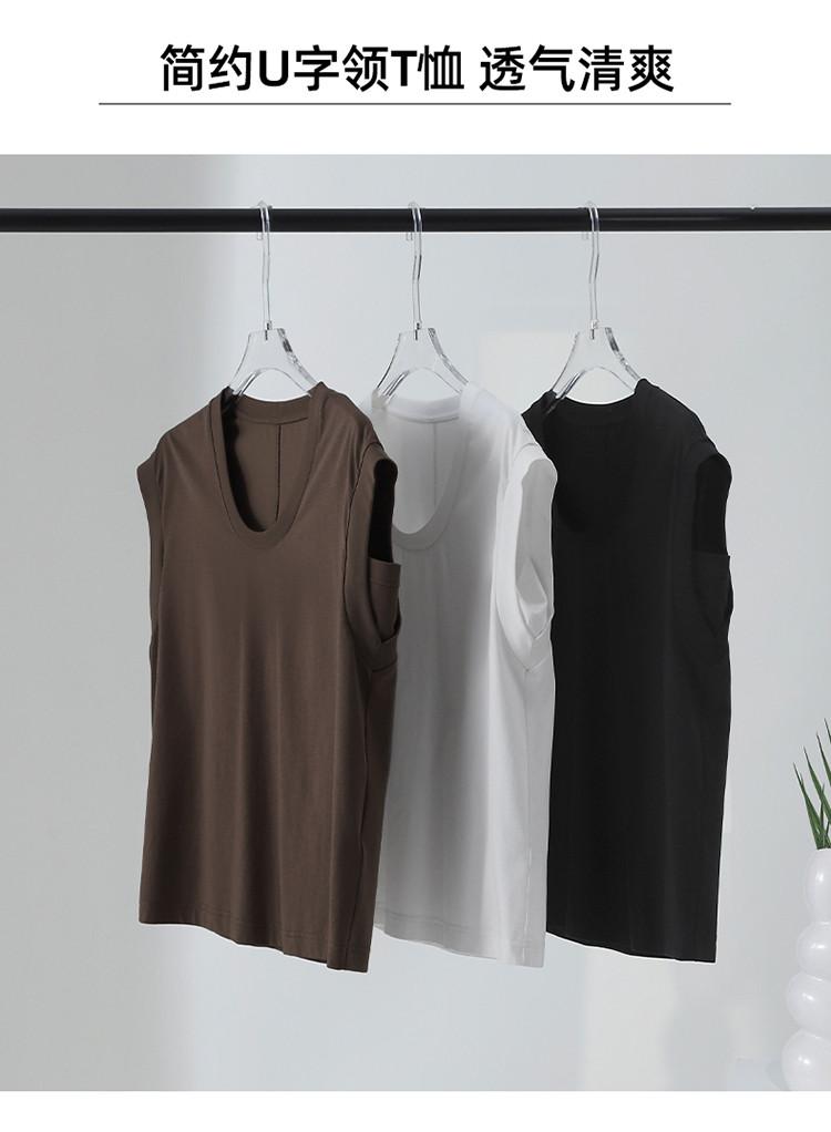 U-neck casual t-shirt for women in 2026 summer fashion, loose and versatile, slimming solid color top