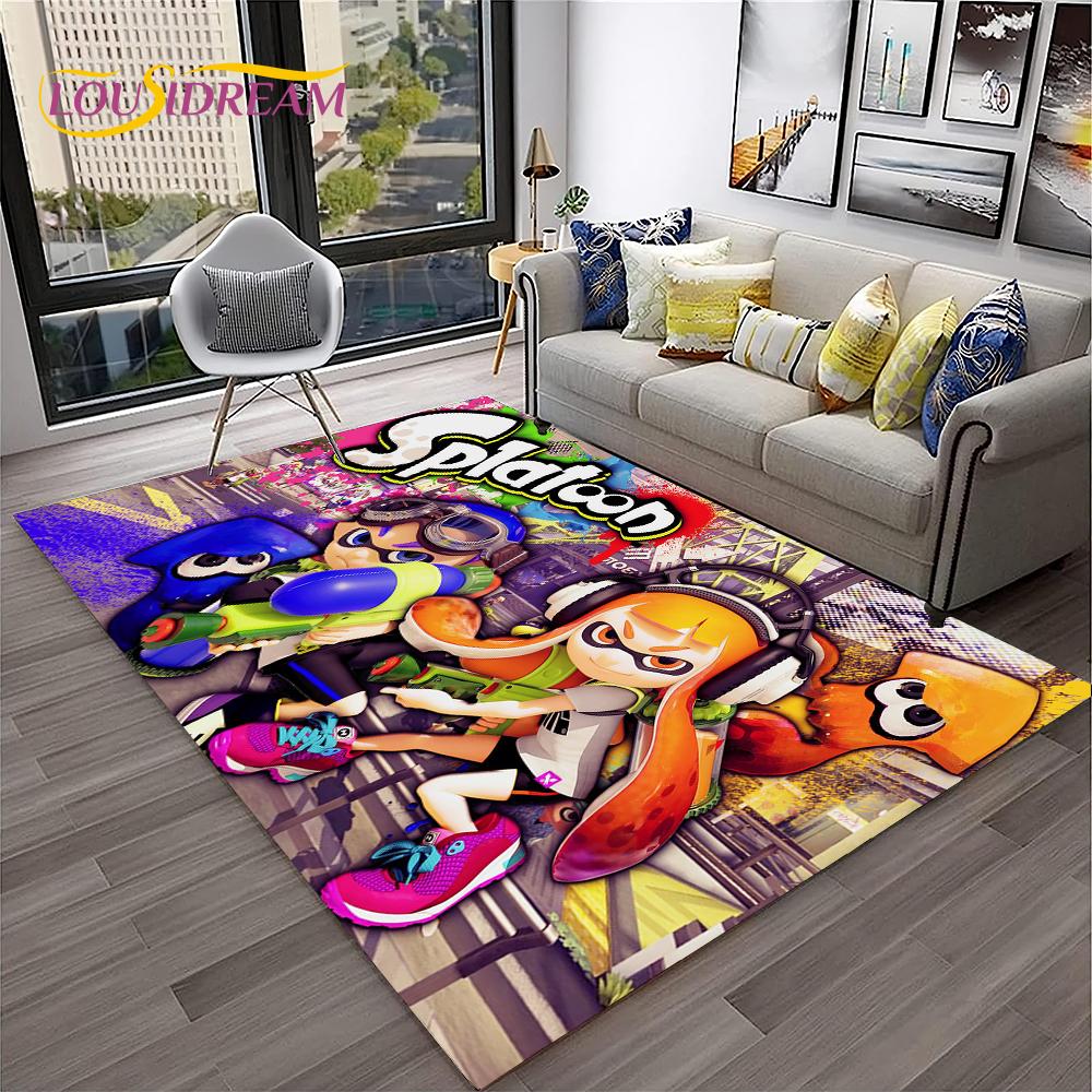 Мультфильм ПК геймер 3D игры Splatoon ковер ковер для дома гостиная спальня диван коврик декор, детский коврик нескользящий напольный коврик