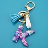 Colorful Acrylic Initial Tassel Keychain - Fashionable Jewelry