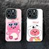 Милый Мультяшный Чехол L-loopy для IPhone 16 17 15 14 12 13 Pro Max Черный Цвет Ударопрочный Чехол