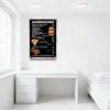 Vintage Black Rusty Metal Sign with White Text 'SANDWICHES' & Food Items List, Stacked Hamburgers, Pizza, Onion Rings - Cafe Res
