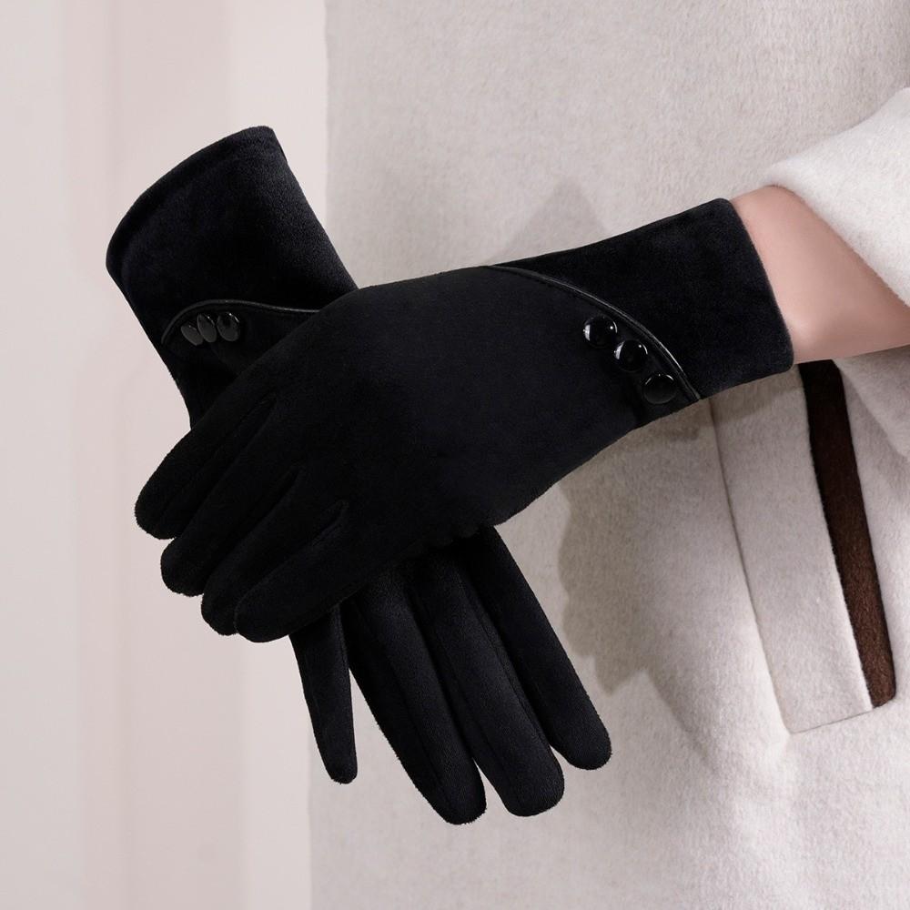 Elegant Winter Thermal Gloves Warm Windproof Suede Gloves Cold Season Touch-Screen Gloves Driving